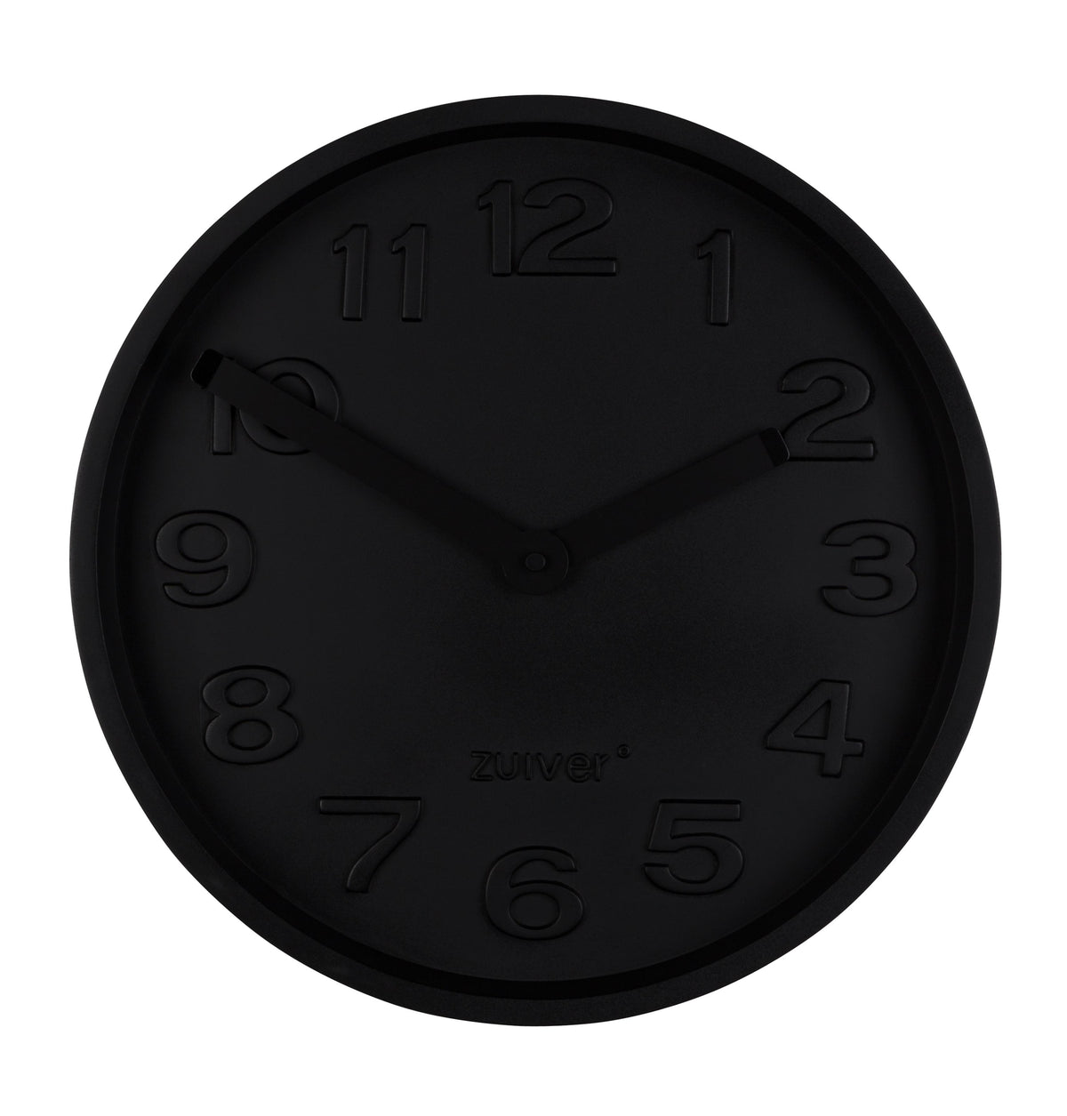Klok Beton Time Alles Zwart (set van 2)