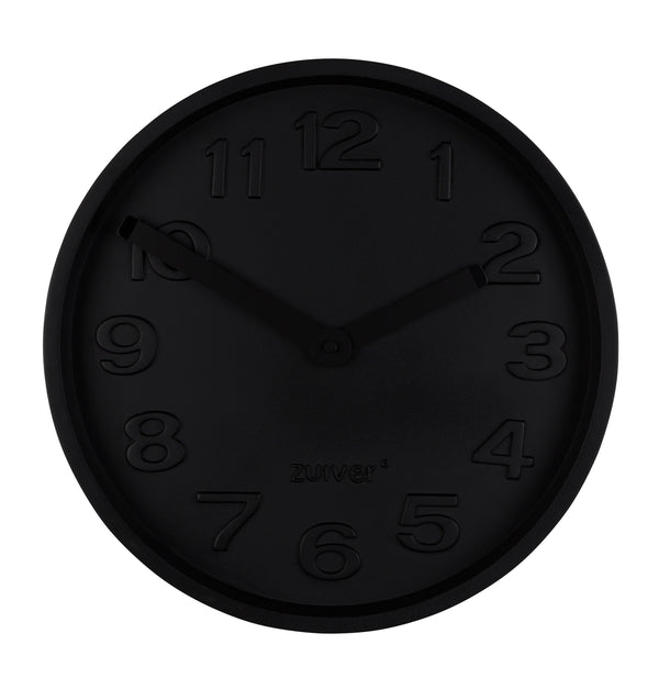 Klok Beton Time Alles Zwart (set van 2)