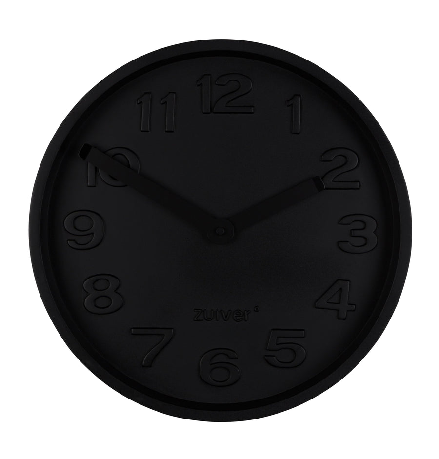 Klok Beton Time Alles Zwart (set van 2)