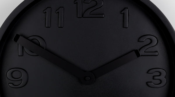 Klok Beton Time Alles Zwart (set van 2)