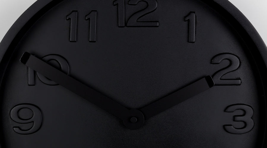 Klok Beton Time Alles Zwart (set van 2)