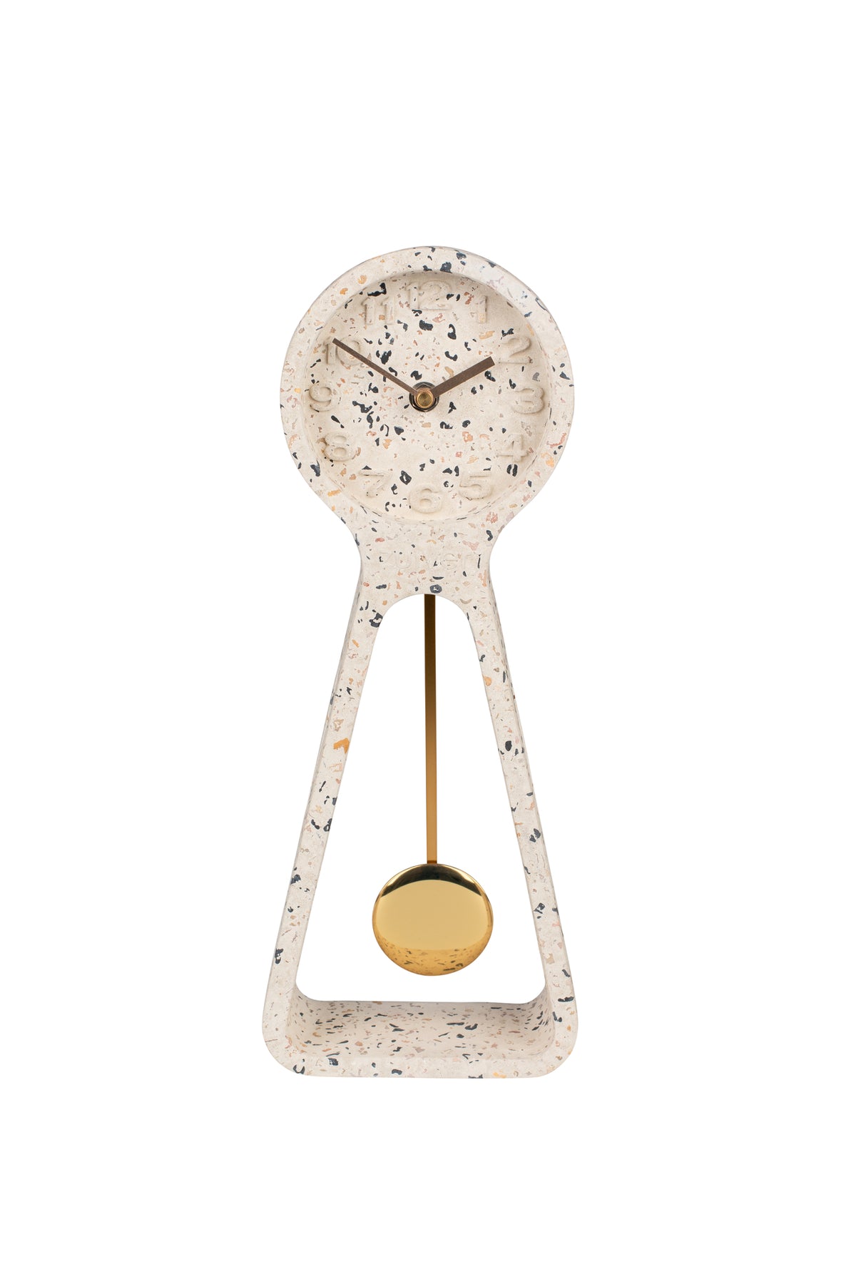 Klok Pendulum Time Terrazzo Wit (set van 4)