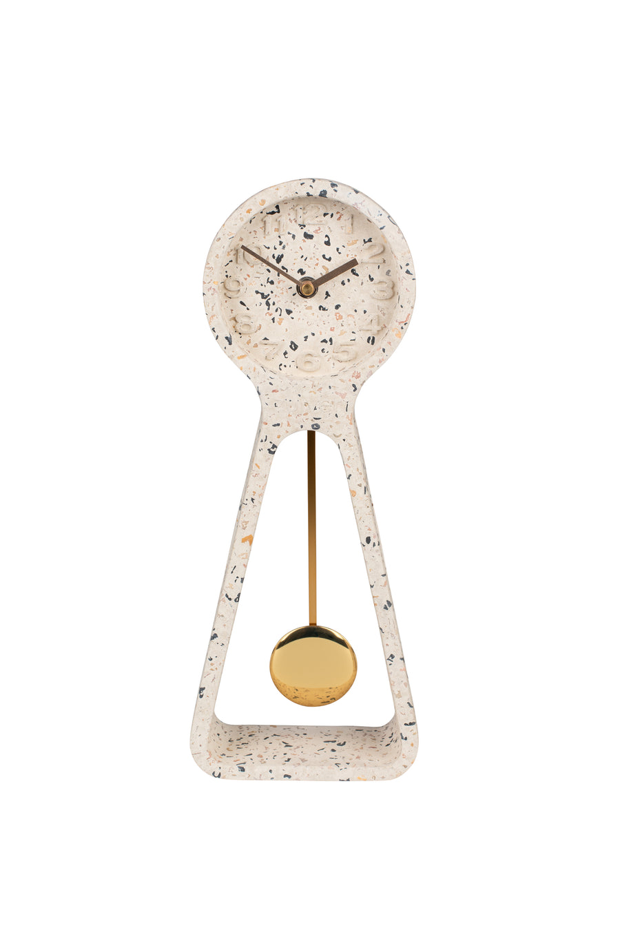 Klok Pendulum Time Terrazzo Wit (set van 4)