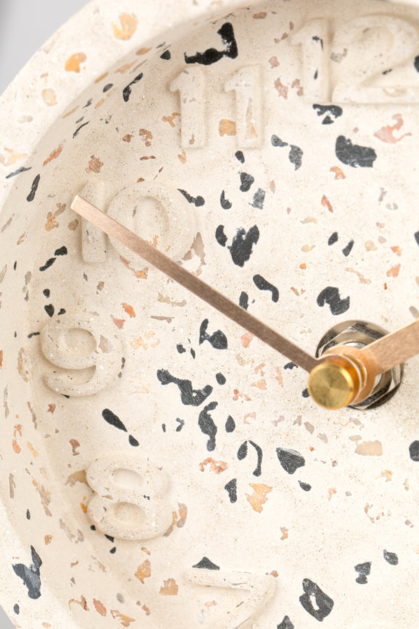 Klok Pendulum Time Terrazzo Wit (set van 4)