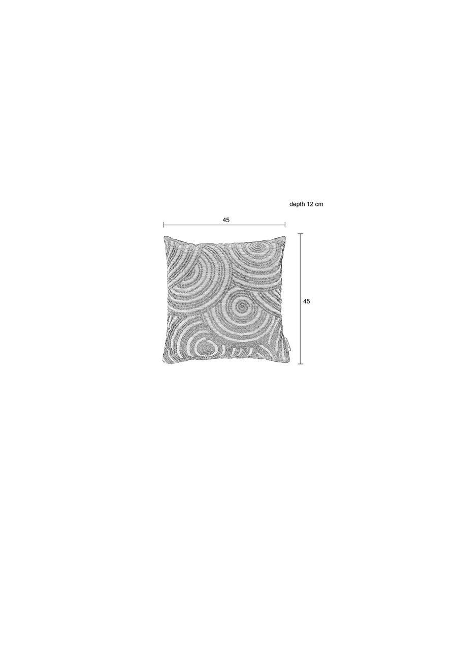 Kussen Rings Naturel Antraciet (set van 6)