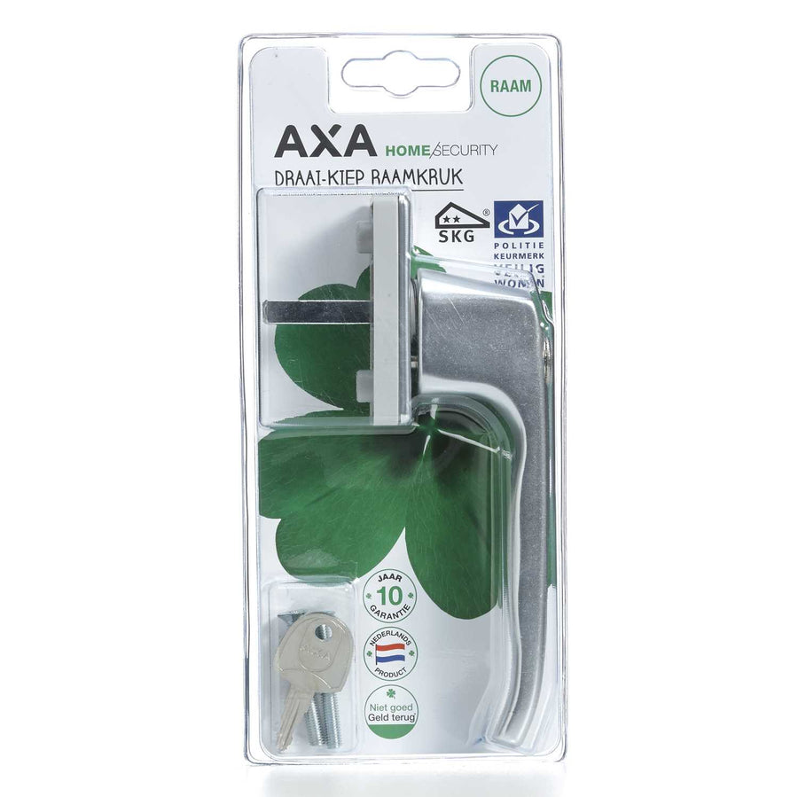 Veiligheids draai-kiep raamkruk L/cilinder/7x32/SKG2/aluminium F1/bl