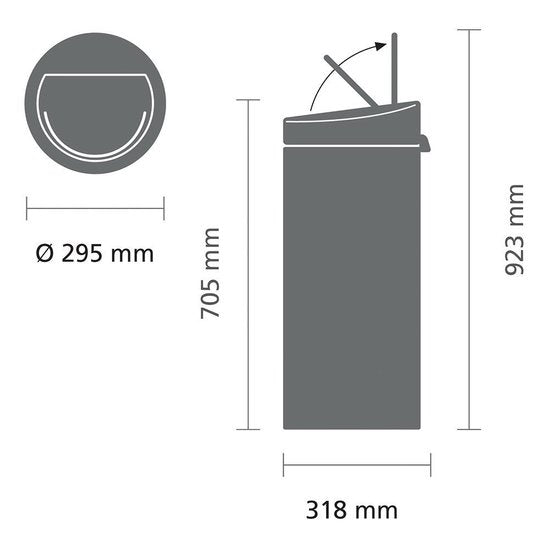 Bo Touch Bin 30 ltr, Platinum