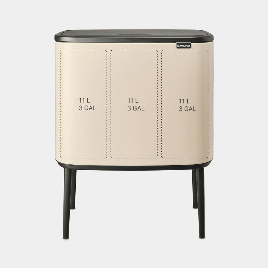 Bo Touch Bin 3 x 11 liter soft beige