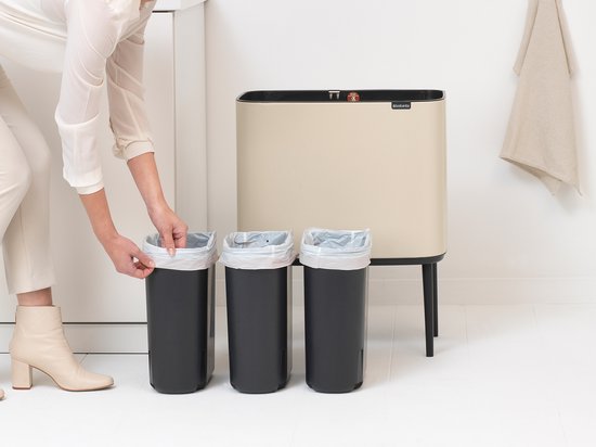 Bo Touch Bin 3 x 11 liter soft beige