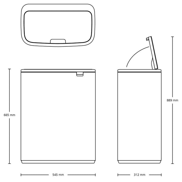 Bo Touch Bin 2x30 ltr  Confident Grey