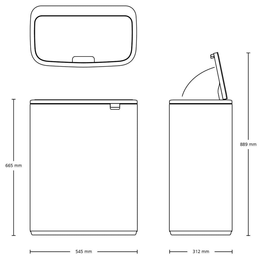 Bo Touch Bin 2x30 ltr  Confident Grey