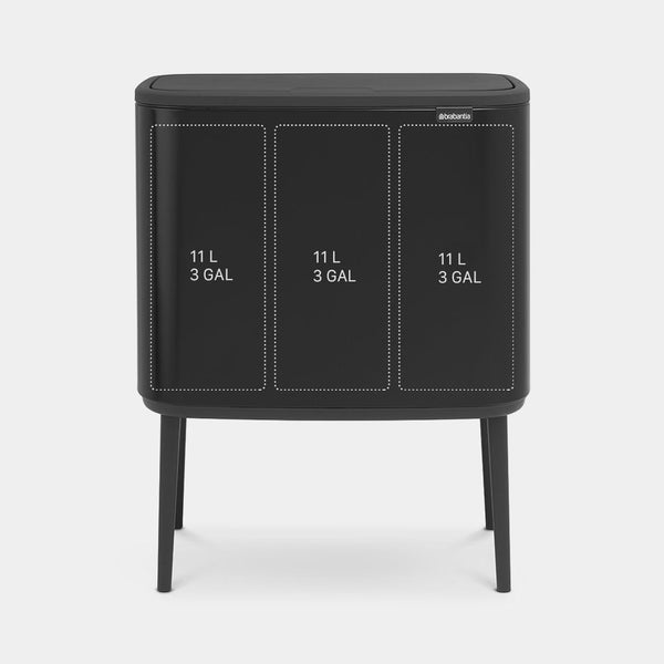 Bo Touch Bin 3 x 11 liter zwart