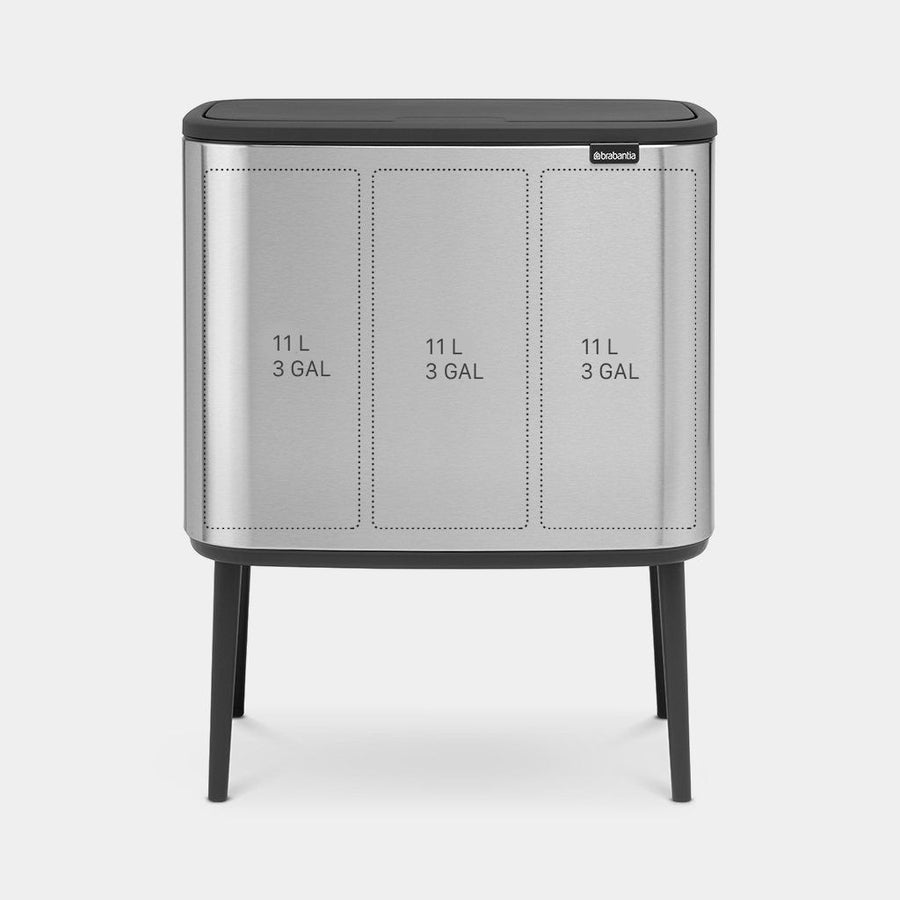 Bo Touch Bin 3 x 11 liter matt steel fingerprint proof
