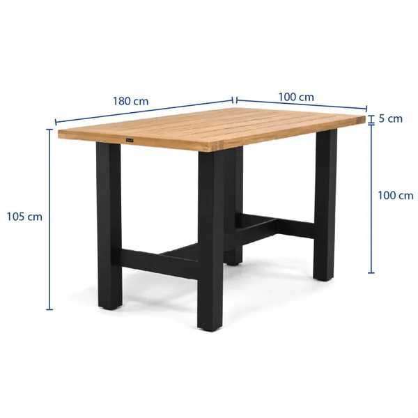 Sophie Yasmani Bar Table 180x100x105cm Carbon Black