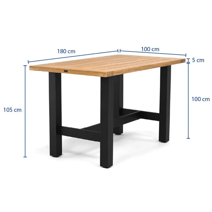Sophie Yasmani Bar Table 180x100x105cm Carbon Black