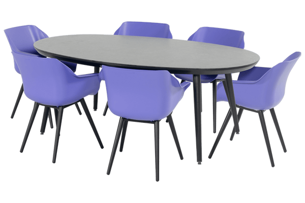 Susan Double Egg Table Carbon Black 200x120 cm oval , ceramic glass