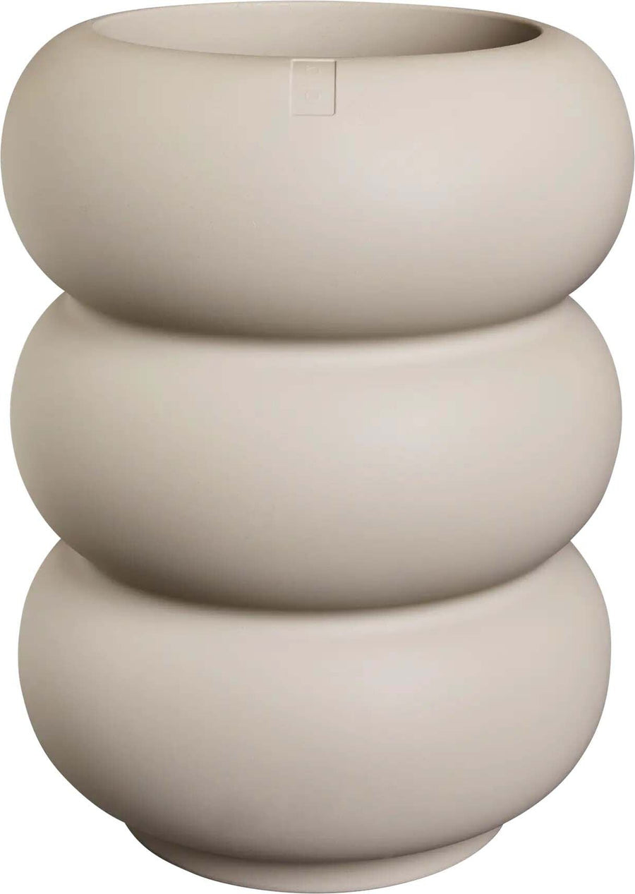 Bloempot Amber roll hoog beige