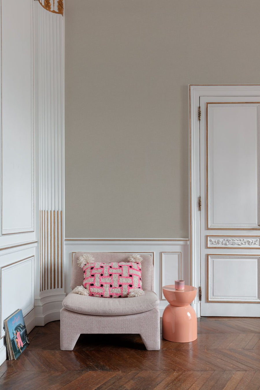 Vliesbehang Linnen Touch plain taupe