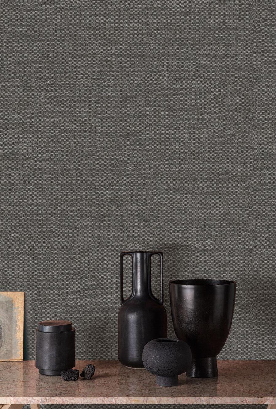 Vliesbehang Linnen Touch plain brown