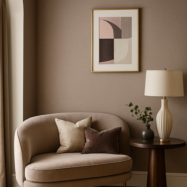 Vliesbehang Linen & Textures effen linnenstructuur - Bruin