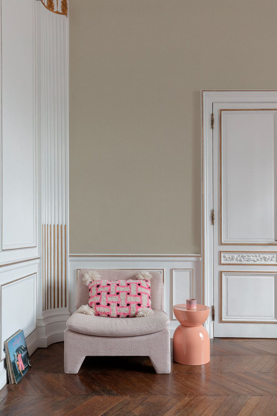 Vliesbehang Linnen Touch plain beige
