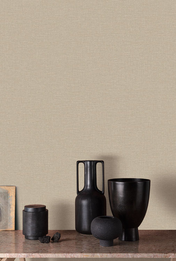Vliesbehang Linnen Touch plain beige