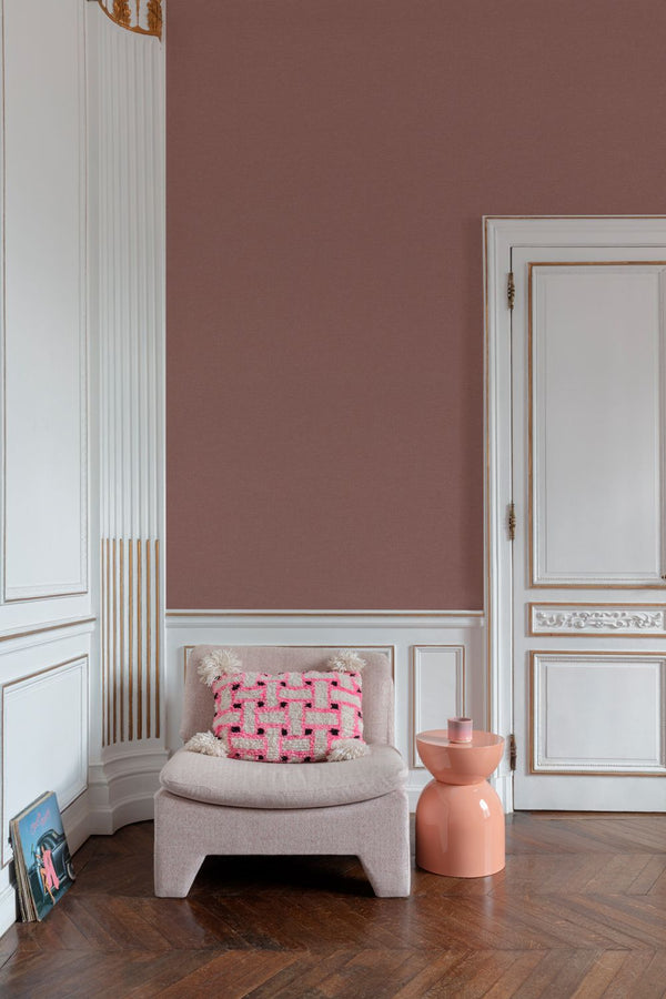 Vliesbehang Linnen Touch plain red