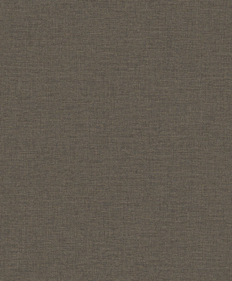 Vliesbehang Linnen Touch plain black/gold