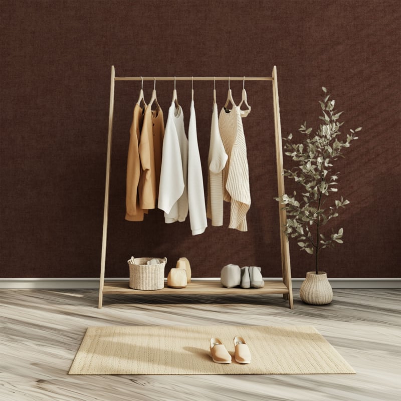 Vliesbehang Linen & Textures 2 effen textielstructuur - Rood