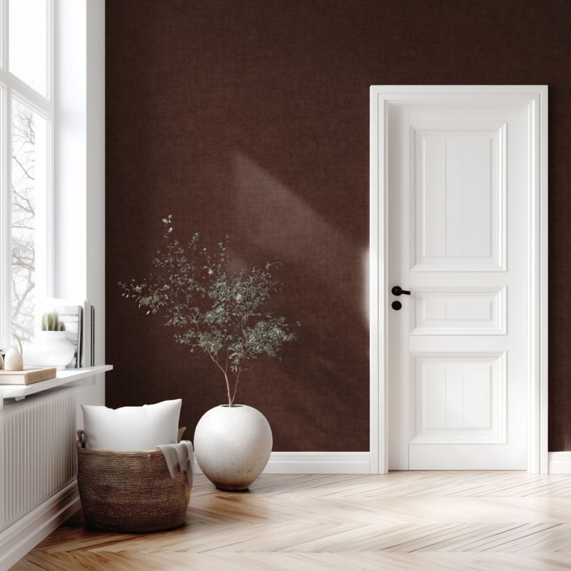Vliesbehang Linen & Textures 2 effen textielstructuur - Rood