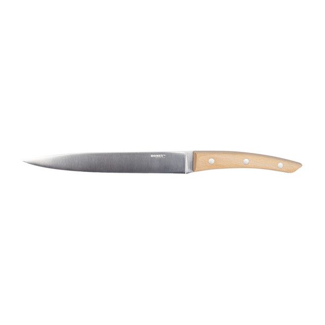 Vleesmes, Homey's Bokträ, 20cm, RVS/beukenhout, Doos