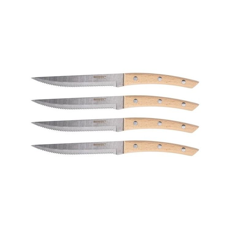 Steakmessenset 4-delig, Homey's Bokträ, kartel, 13cm, doos