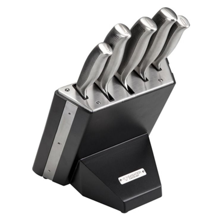 Messenblok, Sabatier, Riyouri, 5-dlg, zwart hout, doos