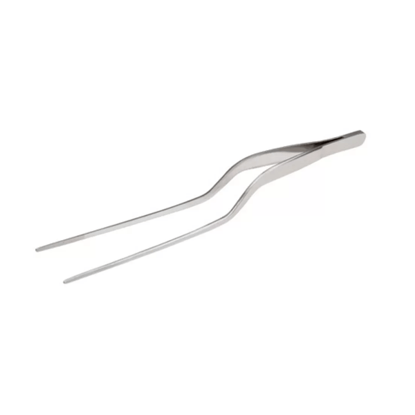 Keukenpincet, Diamant Sabatier, gebogen, mat rvs, skin
