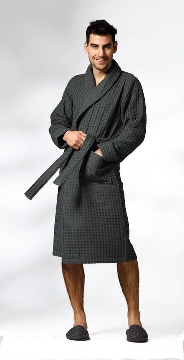 Viggo - Badjas - GOTS KATOEN - XL - Dark grey