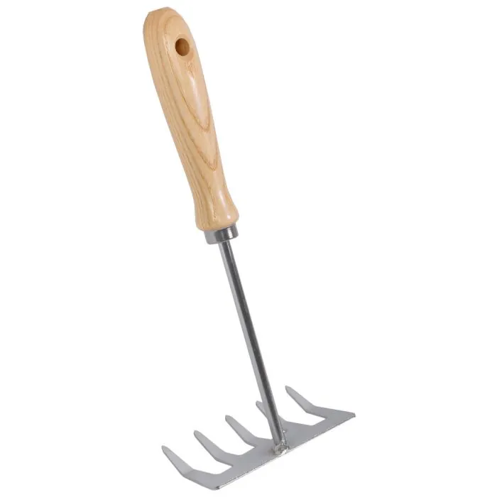 Handharkje 5 tands met houten handvat