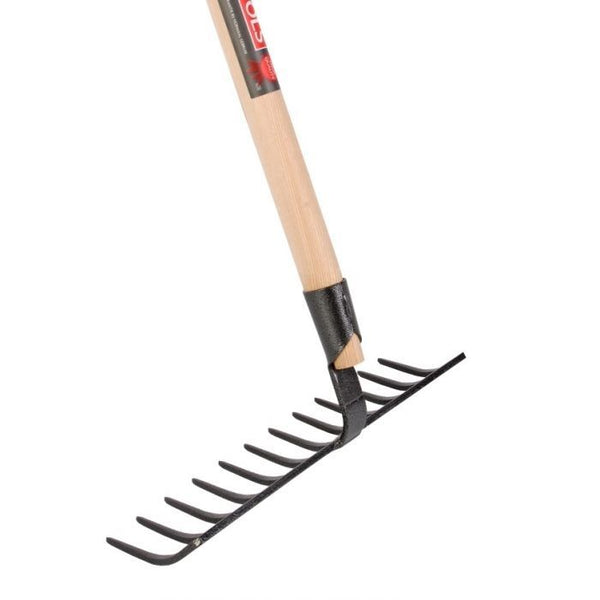 Tuinhark Gesmeed Professioneel 12 tanden Essenhouten steel 160 cm
