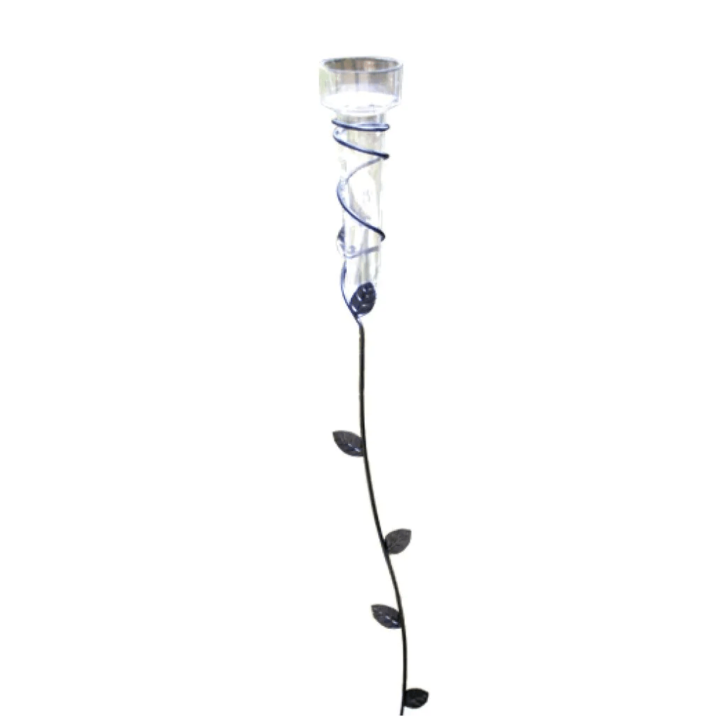 Regenmeter met bladeren steel
