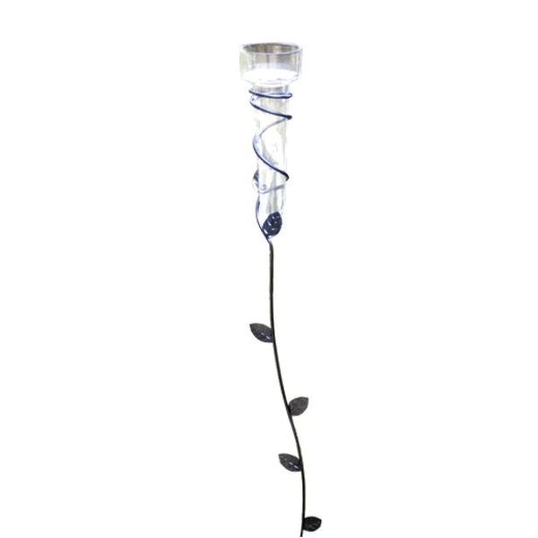 Regenmeter met bladeren steel