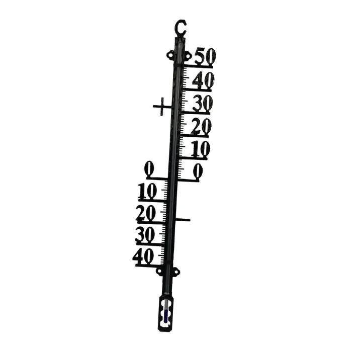 Buitenthermometer metaal zwart