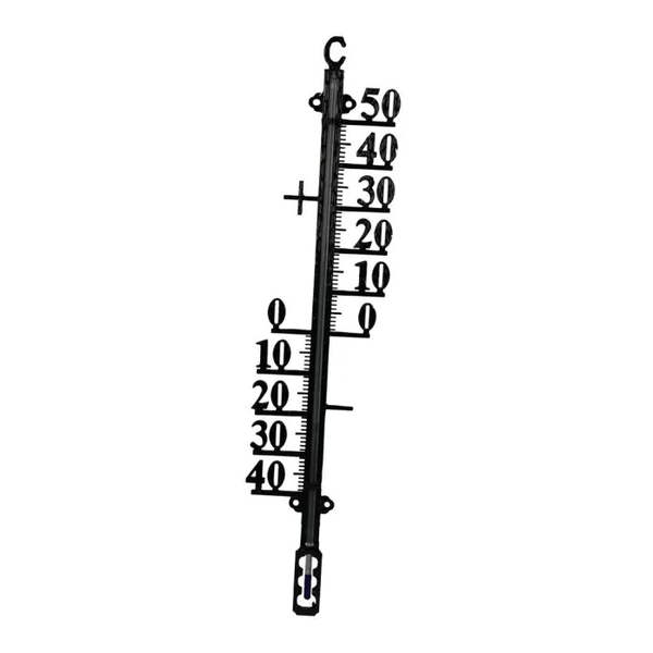 Buitenthermometer metaal zwart