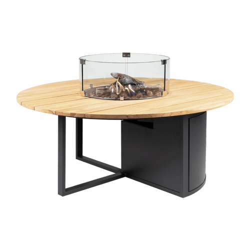 Cosiloft 120 round black frame / teak top