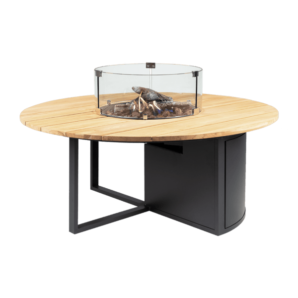Cosiloft 120 round black frame / teak top