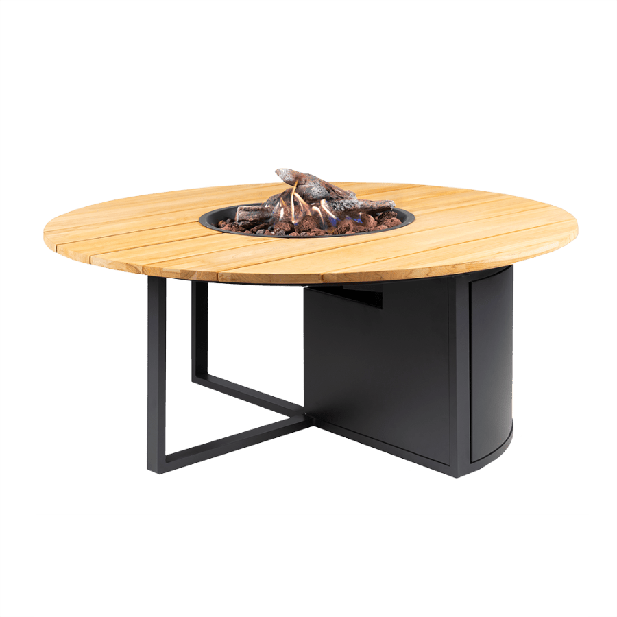 Cosiloft 120 round black frame / teak top
