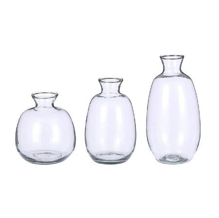Gina vaas transparant 3 stuks in giftbox - h17,5xd9cm