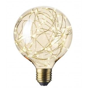 Stars Led Globe Lamp 220-240V 1,5W 80lm E27 G125, Gold 3000K, energy label A+