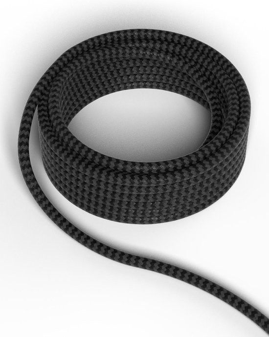 Fabric Cable 2x0,75qmm 1,5M black/grey, max.250V-60W