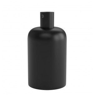 Lampholder E27 Aluminium 40mm matt black, alu cable clamp, max.250V-60W