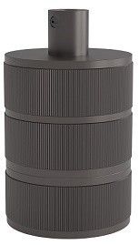 Lampholder E27 Aluminium 3 rings model matt pearl black, cylinder cable clamp, max.250V-60W