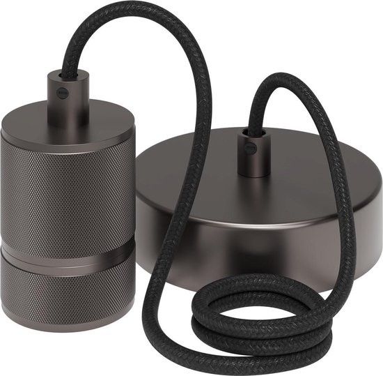 Retro Pendant E27 aluminium, gun metal gray, 1 ring model